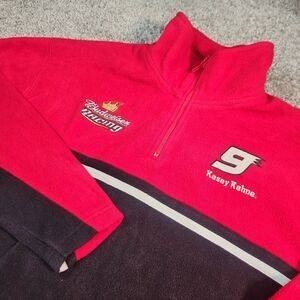 Vintage Kasey Kahne Jacket Large Budweiser‎ 1/4 Zip Fleece Sweater Nascar 9